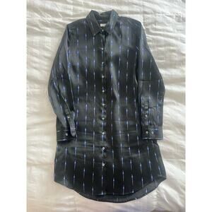 Equipment Essential Lightning Bolt Satin Shirt Dress Small